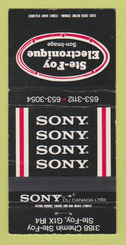 Matchbook Cover - Sony Ste Foy Electronique QC  WEAR 30 Strike