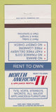 Matchbook Cover - North American TV Appliance Rental Oshawa Barrie ON 30 Strike