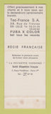 Matchbook Cover - Fuba TV Antennas Tec France SAMPLE