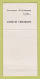 Matchbook Cover - General Telephone Decorator Telephones 30 Strike