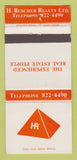 Matchbook Cover - H Ruscher Real Estate Mississauga ON WEAR 30 Strike