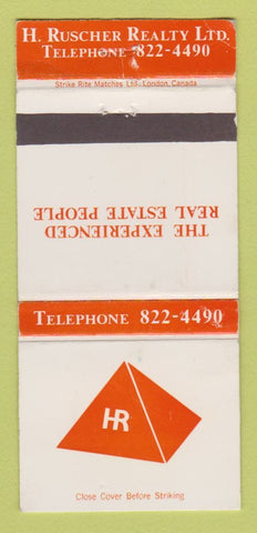 Matchbook Cover - H Ruscher Real Estate Mississauga ON WEAR 30 Strike