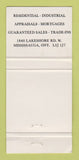 Matchbook Cover - H Ruscher Real Estate Mississauga ON WEAR 30 Strike