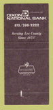 Matchbook Cover - Dixon National Bank IL Ronald Reagan 30 Strike