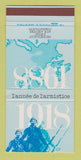 Matchbook Cover - 1918 1988 WWI Anniversary  France 30 Strike