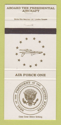 Matchbook Cover - Air Force One President's Airplane 30 Strike