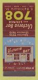 Matchbook Cover - Victoria Bar Lounge Baltimore MD 30 Stick