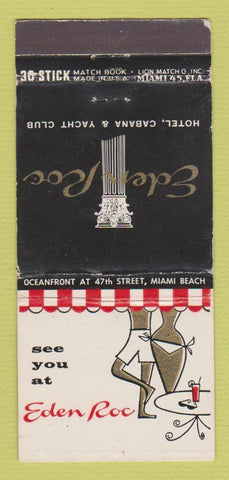 Matchbook Cover - Eden Roc Hotel Miami Beach FL WEAR 30 Stick