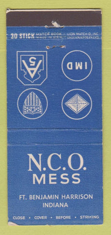 Matchbook Cover - Fort Benjamin Harrison IN WORN BACK 30 Stick