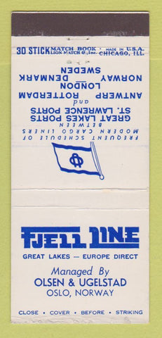 Matchbook Cover - Fjell Line Cruise? Freight? 30 Stick