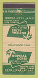Matchbook Cover - Tropical Cres Restaurant Dania FL 30 Stick