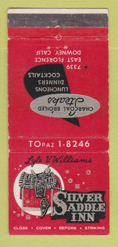 Matchbook Cover - Silver Saddle Inn Downey CA WEAR 30 Stick