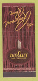 Matchbook Cover - Clift Hotel San Francisco CA Redwood Room 30 Stick