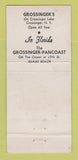 Matchbook Cover - Grossinger's NY Miami Beach WEAR 30 Stick