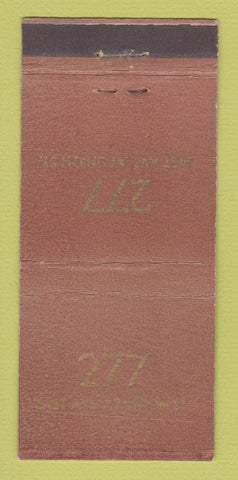 Matchbook Cover - 277 East Ave at Union St 30 Stick