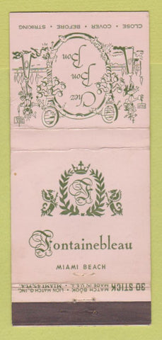 Matchbook Cover - Fontainebleau Hotel Miami Beach FL Chez Bon Bon WEAR 30 Stick