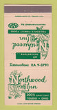 Matchbook Cover - Northwood Inn Toledo OH WEAR 30 Strike