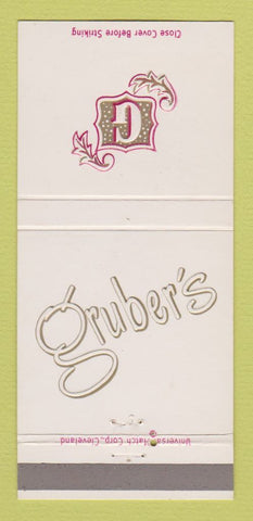 Matchbook Cover - Gruber's Shaker Heights OH 30 Strike