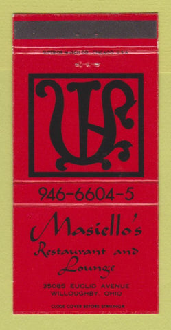 Matchbook Cover - Masiello's Restaurant Willoughby OH 30 Strike