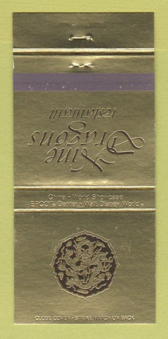 Matchbook Cover - Walt Disney World China World Showcase Epcot 30 Strike