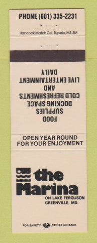 Matchbook Cover - The Marina on Lake Ferguson Greenville MS