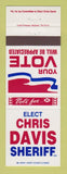 Matchbook Cover - Chris Davis Sheriff Election