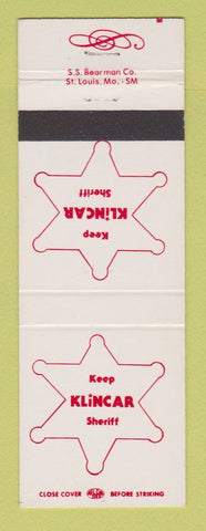 Matchbook Cover - Klincar Sheriff Election