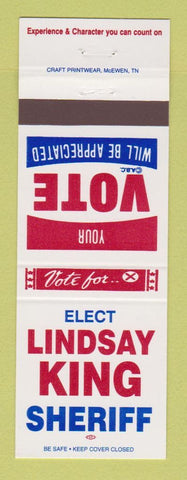 Matchbook Cover - Lindsay King Sheriff Election