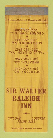 Matchbook Cover - Sir Walter Raleigh Inn Bethesda Wheaton MD Alexandria VA