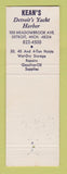 Matchbook Cover - Kean's Detroit Yacht Harbor MI