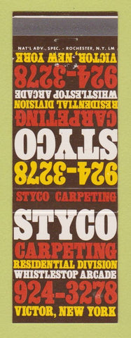 Matchbook Cover - Styco Carpeting Victor NY