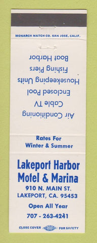 Matchbook Cover - Lakeport Harbor Motel Marina Lakeport CA