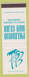Matchbook Cover - Palmetto Bay Club Smith's Parish Bermuda SAMPLE