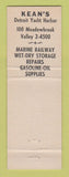 Matchbook Cover - Kean's Detroit Yacht Harbor MI