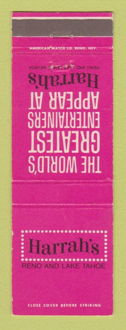 Matchbook Cover - Harrah's Casino Reno Lake Tahoe NV