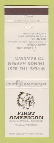 Matchbook Cover - First American National Bank Wausau WI