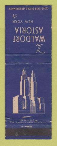 Matchbook Cover - Waldorf Astoria Hotel New York City  WORN