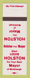 Matchbook Cover - Louis Holston Mayor Election Muldraugh