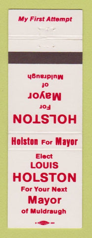 Matchbook Cover - Louis Holston Mayor Election Muldraugh