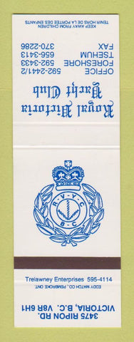 Matchbook Cover - Royal Victoria Yacht Club BC SAMPLE WEAR