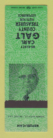 Matchbook Cover - Carl Galt County Treasurer Election Laramie County WY