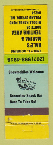 Matchbook Cover - Hale's Marina Camping Poland Springs ME Snowmobiles