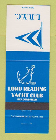 Matchbook Cover - Lord Reading Yacht Club Beaconsfield