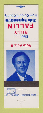 Matchbook Cover - Bill Fallin State Rep Colquitt County