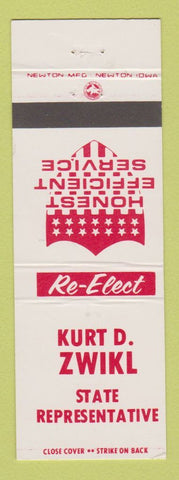 Matchbook Cover - Kurt Zwinkl State Rep Election