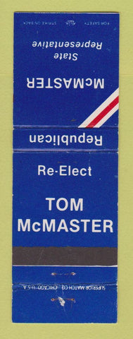 Matchbook Cover - Tom McMaster State Rep Election WEAR