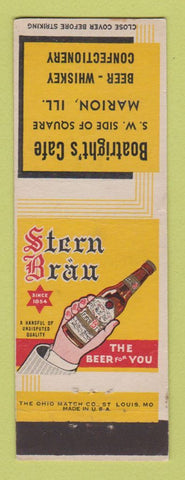Matchbook Cover - Stern Brau Beer Boatright's Cafe Marion IL