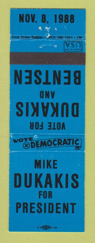 Matchbook Cover - Mike Dukakis for President 1988
