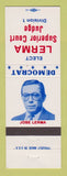 Matchbook Cover - Jose Lerma Superior Court Judge Election