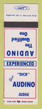 Matchbook Cover - Dick Audino Judge Election